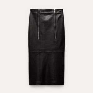 NWT ZARA ZIPPERED LEATHER SKIRT ZW COLLECTION SIZE XS